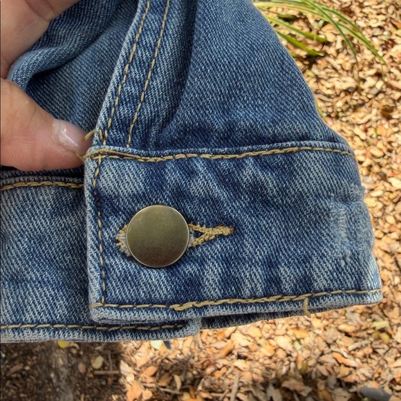 American Bazi Los Angeles Distressed couture Denim Tie-Waist Jacket - Size Med - Picture 9 of 11